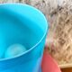 Blue blown glass lamp IKEA vintage model Lykta
