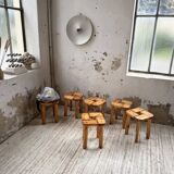 Set of 6 Olof Ottelin stools, Finland 1950.