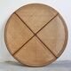 Round dining table in curved wood with a rattan top by Mundus, 1960s.