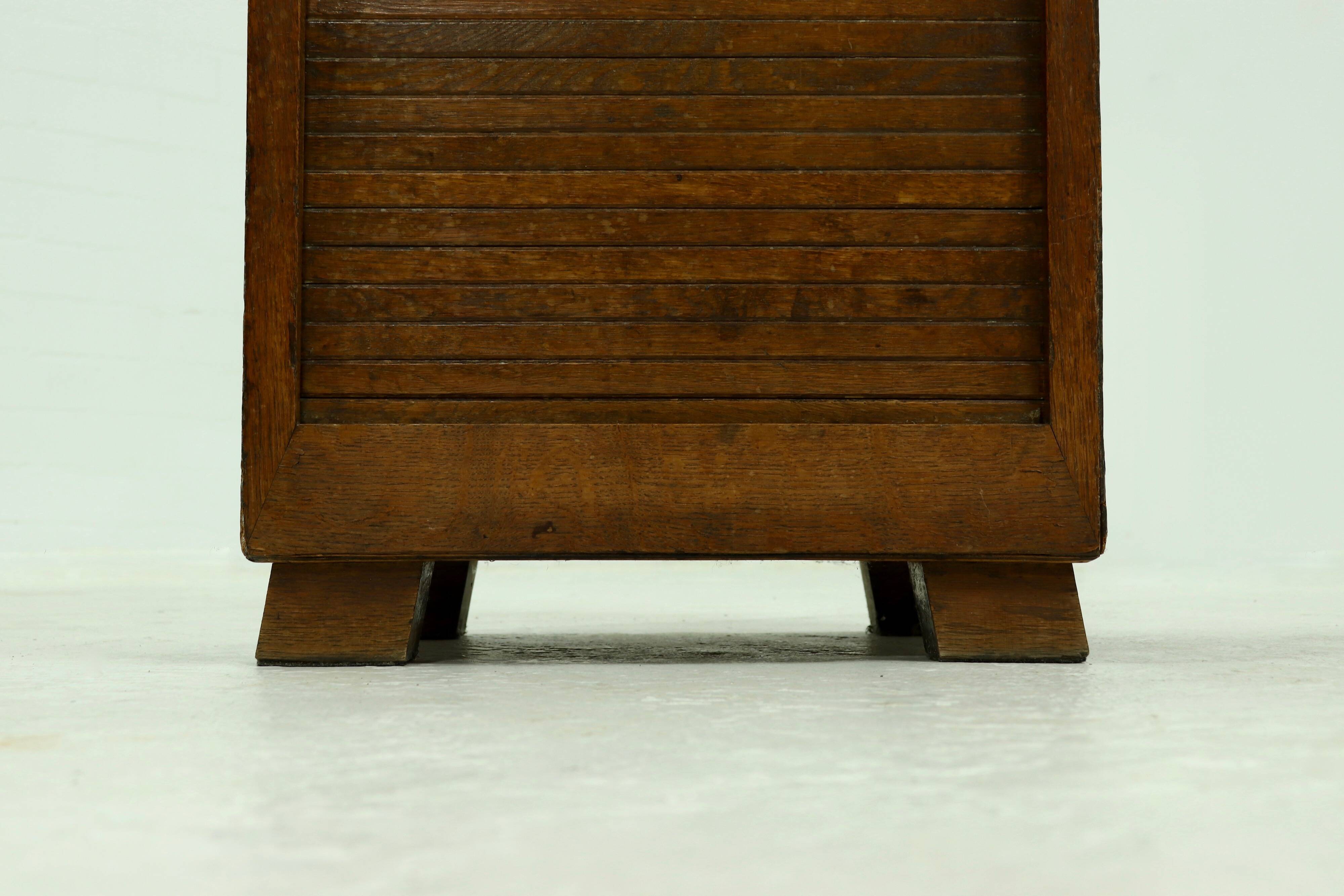 Amsterdam School Art Deco Tambour Door Cabinet 1920s