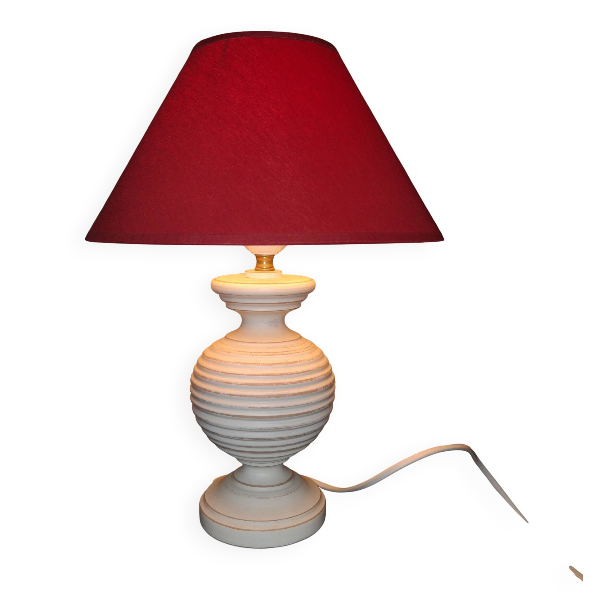 Madura lamp in patinated turned wood  h 36.5 cm