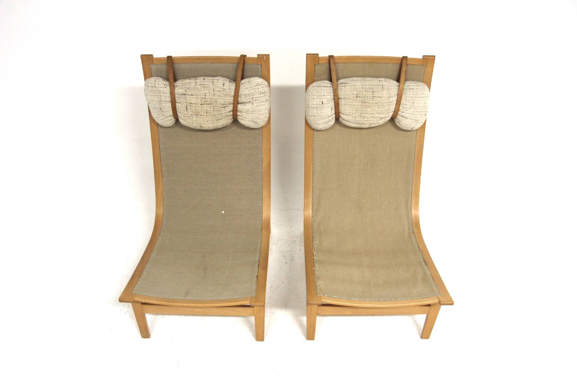 Set of 2 beech armchairs, Sweden, 1970
