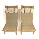 Set of 2 beech armchairs, Sweden, 1970