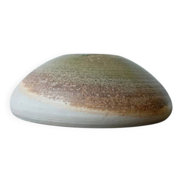 Vintage studio pottery signed - Variegated green and raw earth