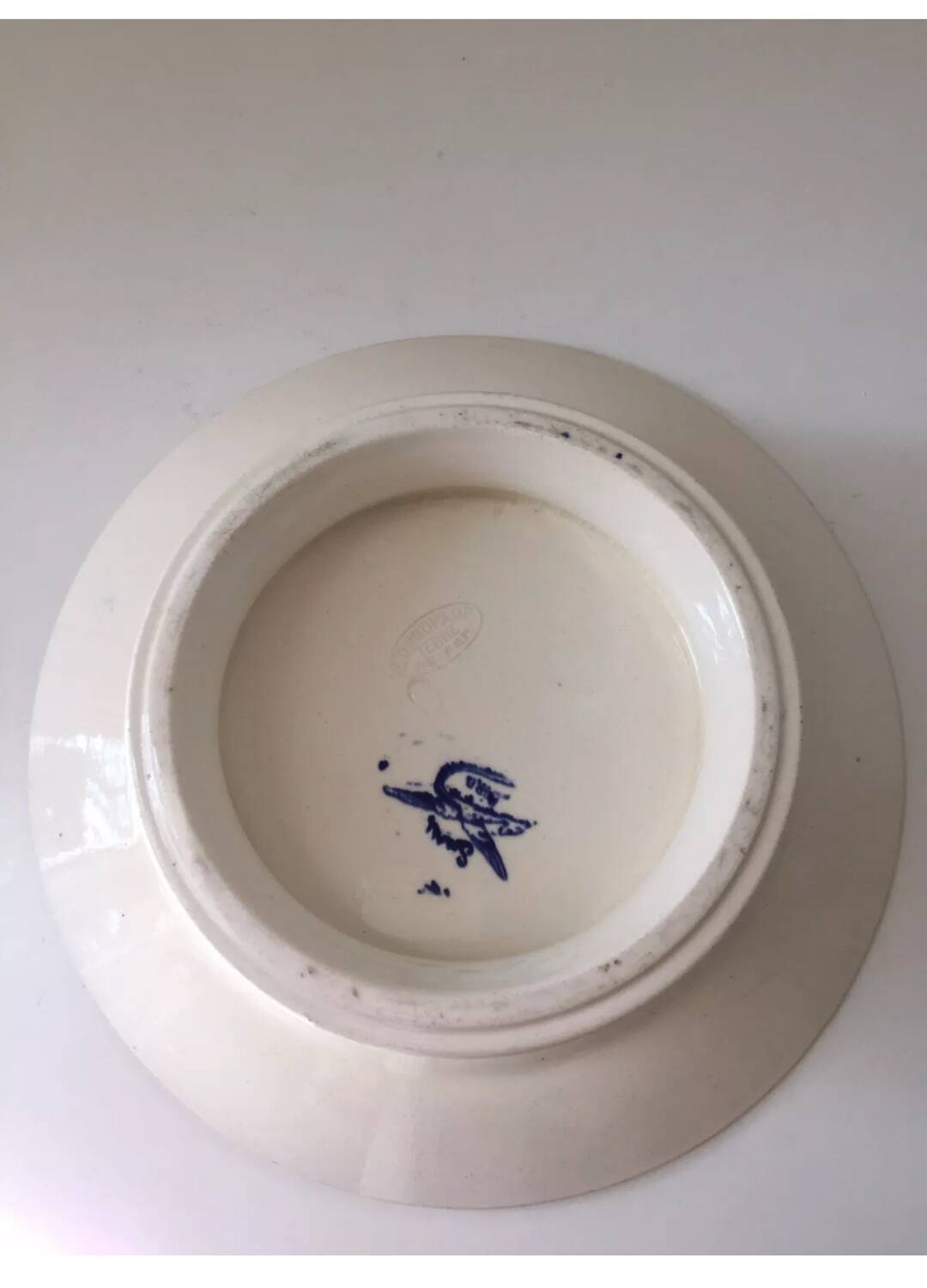 Antique Longchamp Ironstone Compote Dish, 19th Century