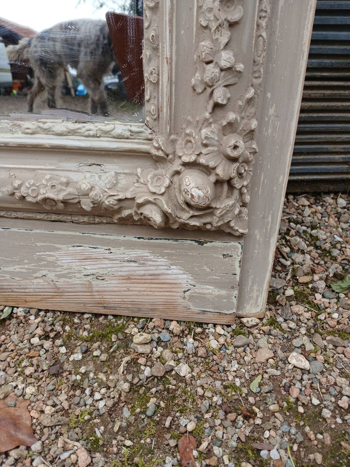 Large antique mirror/wooden frame