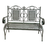 Folding iron garden bench