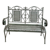 Folding iron garden bench
