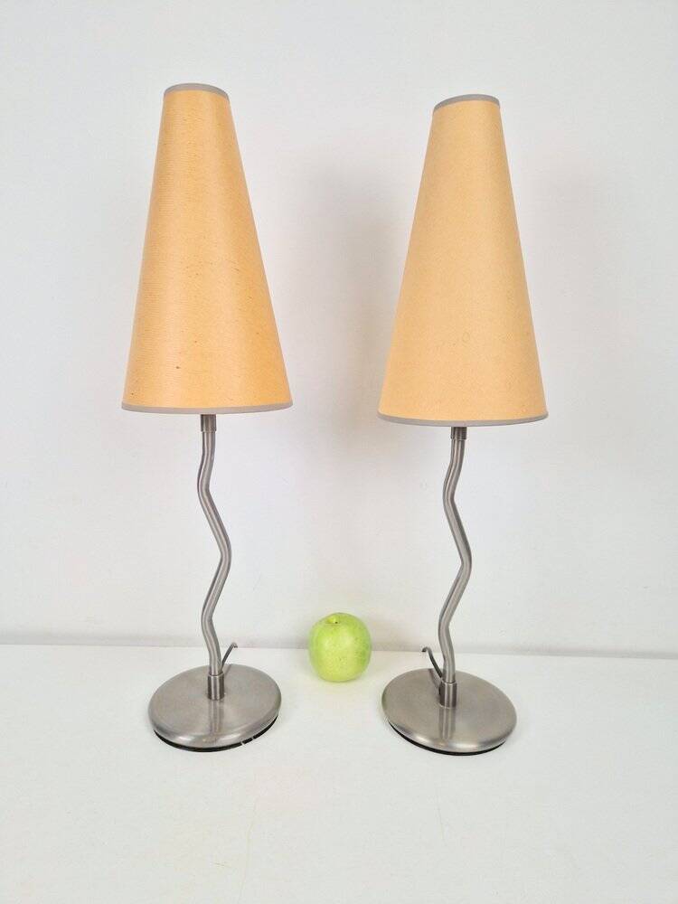 Lampes de table vintage Squiggle Antimon Zigzag d'Ikea, années 1990, ensemble de 2