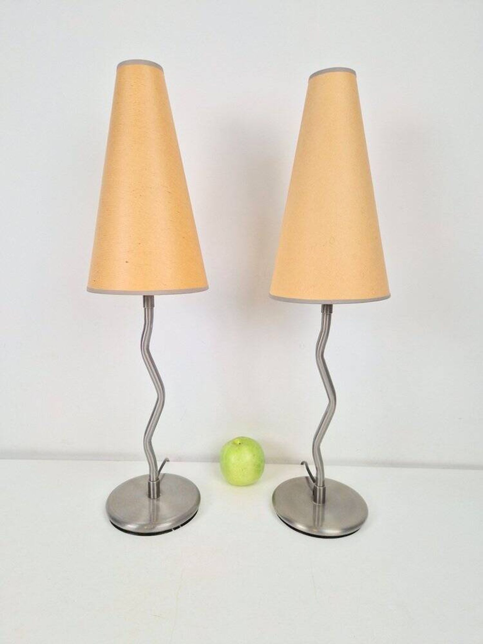 Lampes de table vintage Squiggle Antimon Zigzag d'Ikea, années 1990, ensemble de 2