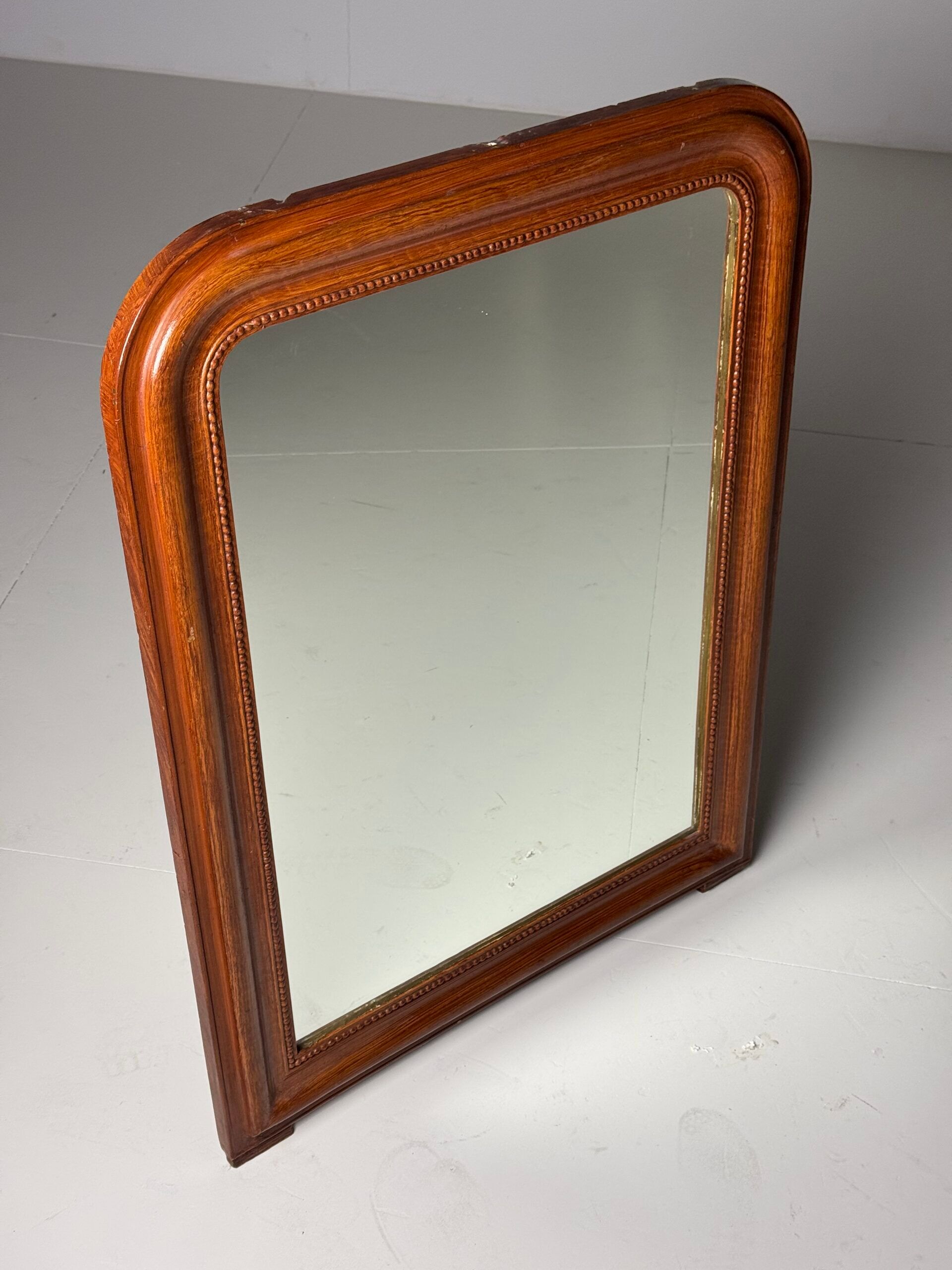 Faux bois antique mirror