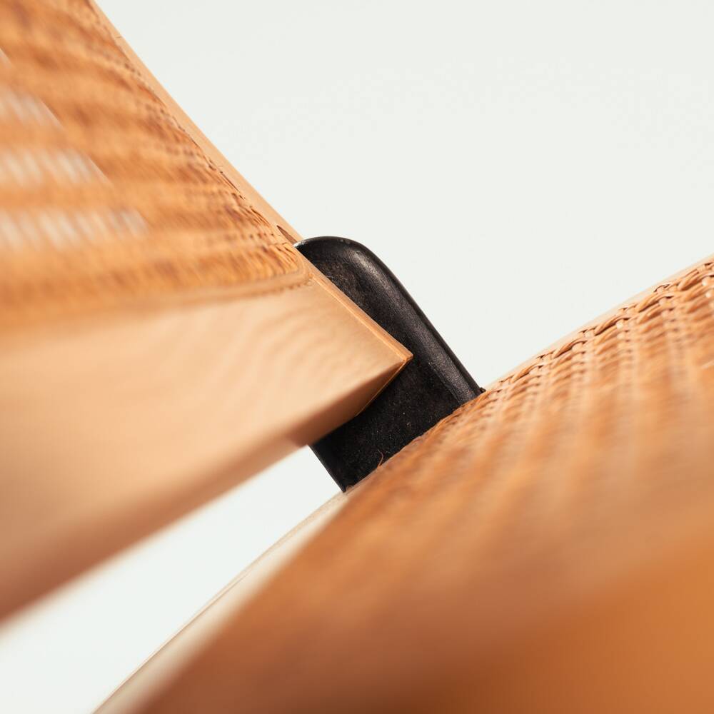 Gijs Bakker folding lounge chair rattan webbing for Castelijn, 1970s