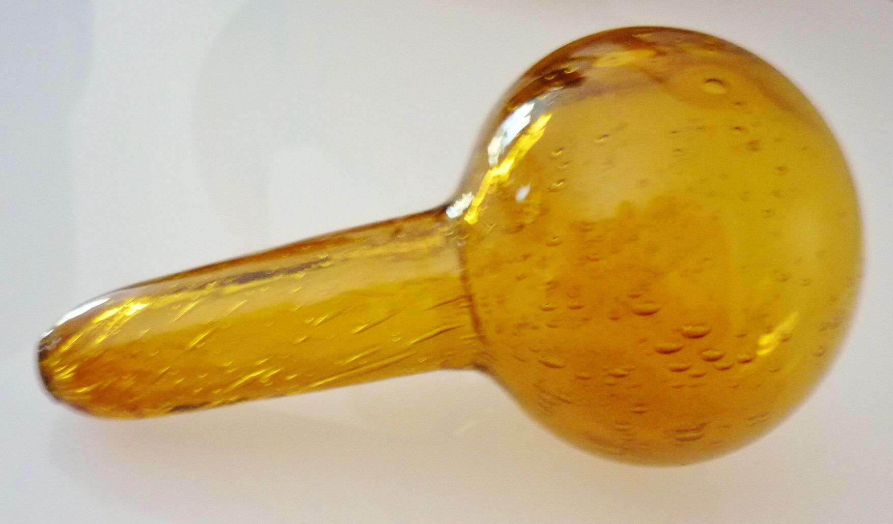 Blown glass carafe from Biot, amber, bubbled, vintage 70s