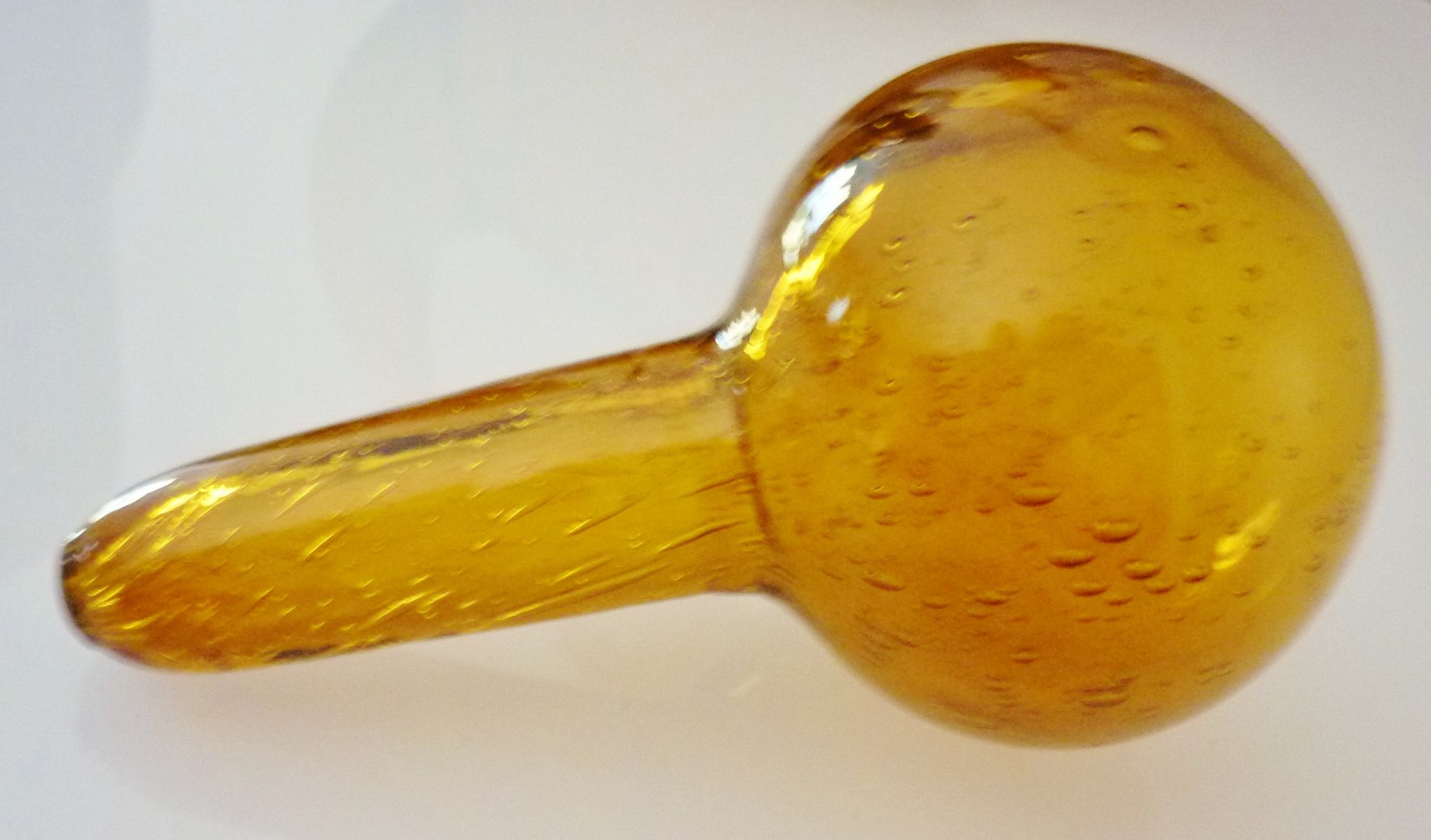 Blown glass carafe from Biot, amber, bubbled, vintage 70s