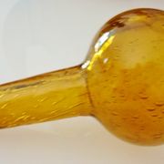 Blown glass carafe from Biot, amber, bubbled, vintage 70s