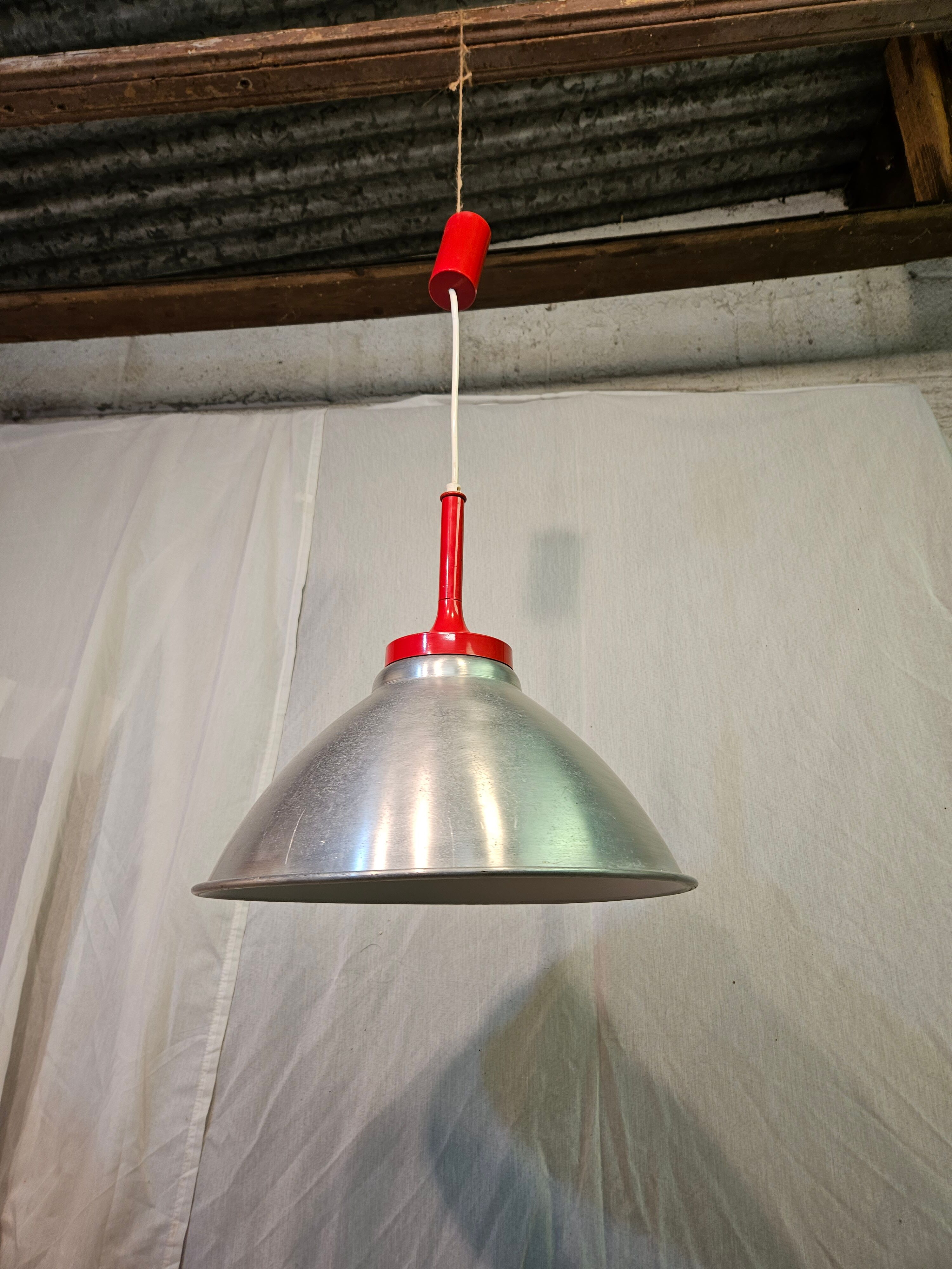 80s brushed aluminum pendant light