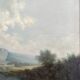 19th century Italian painting, lake scene