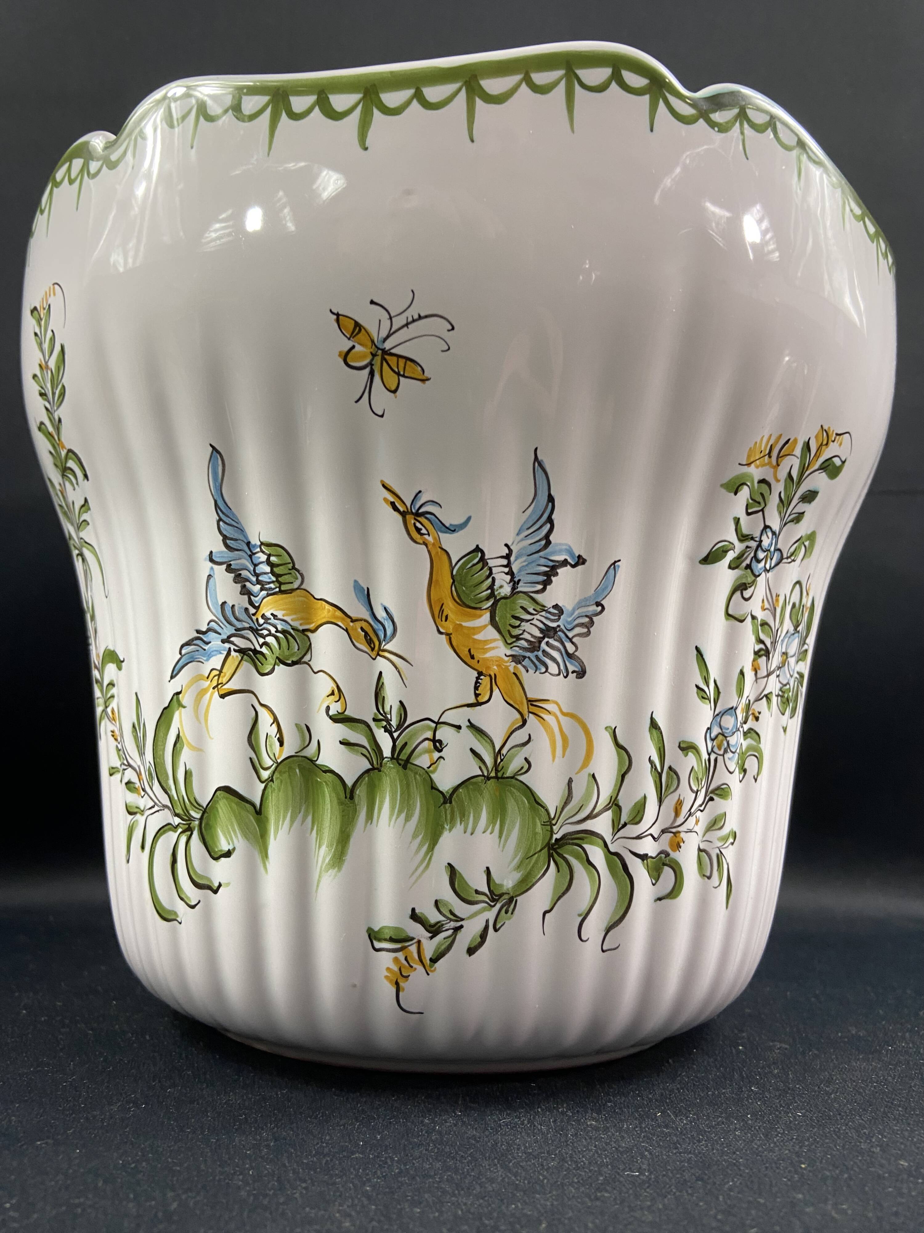 Moustiers earthenware flowerpot