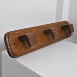 Wall mounted oak coat rack 1950