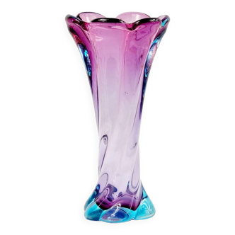 Vase torsadé vintage en verre de Murano, Italie, 1960s