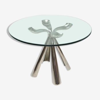 Sculptural table of Vittorio Introini for Sapori of 1972 130 cm in diameter