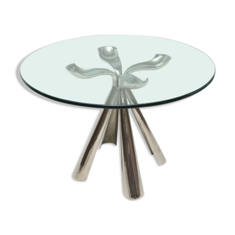 Sculptural table of Vittorio Introini for Sapori of 1972 130 cm in diameter