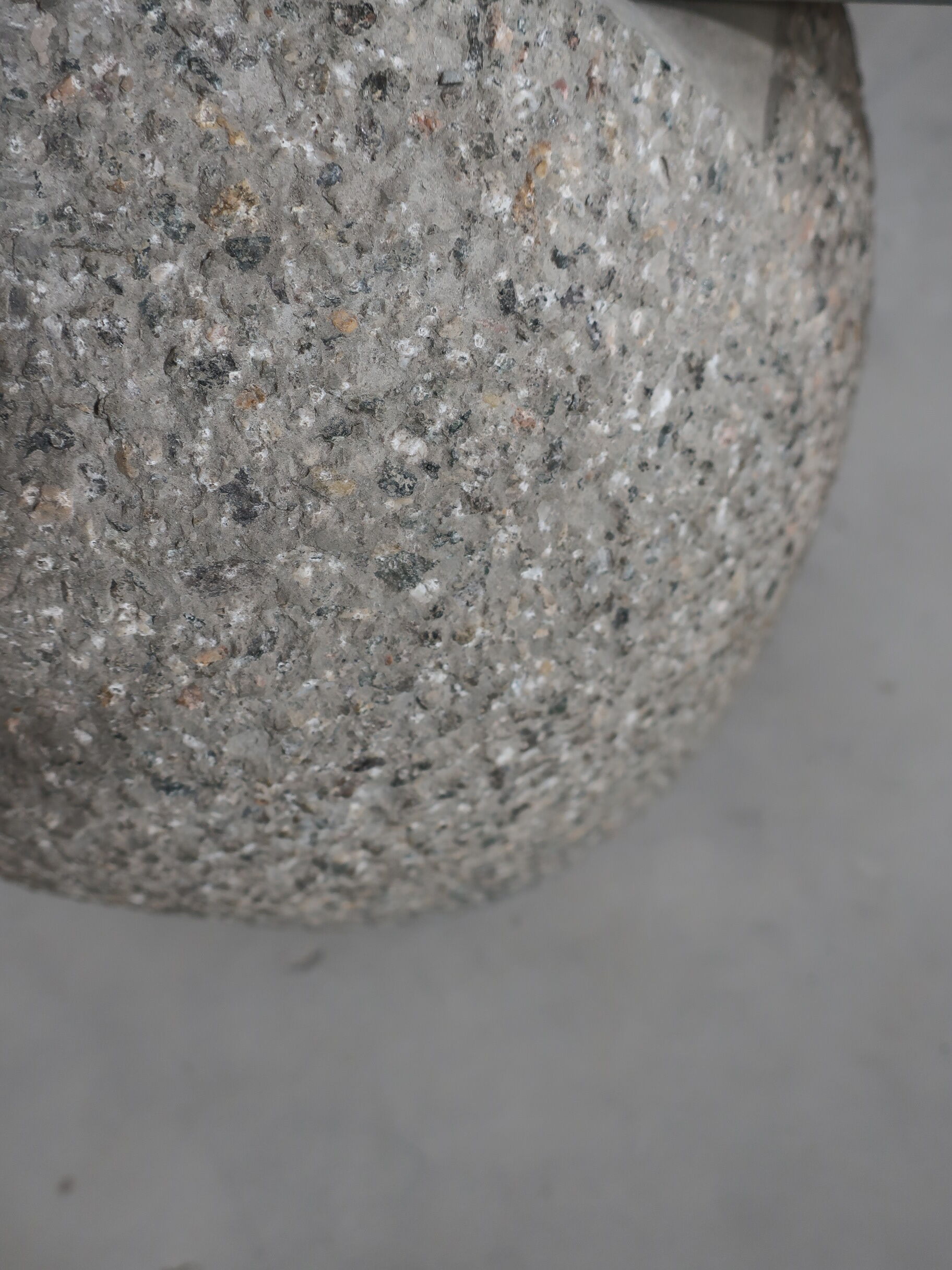 80s glass and bubbly concrete table