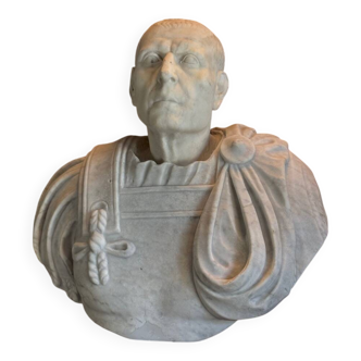Bust of Emperor Galba, white Carrara marble, 18th century.