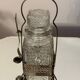 Pot - vintage pickle jar from the 70s - silver metal and cut glass