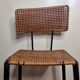 Bar stool in steel and braided wicker, design of the 50s, 92 cm
