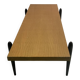 Large 1950s modernist coffee table – sculptural black base
