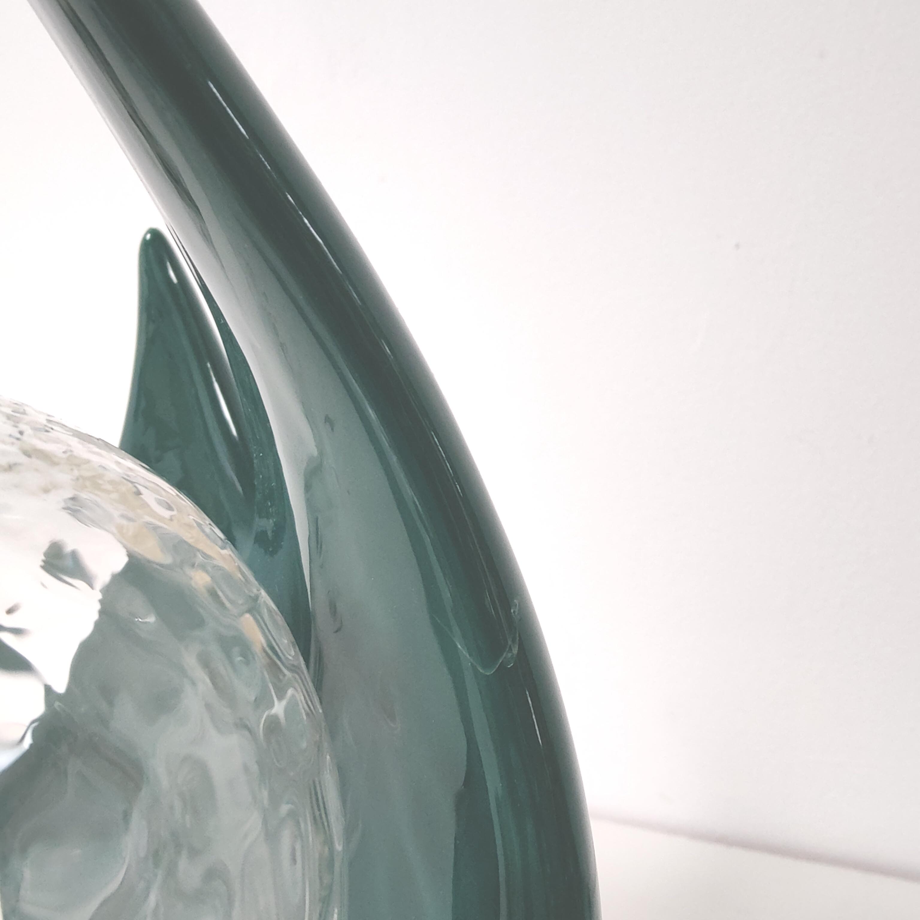 Lamp shape wave shell ceramic green glass globe