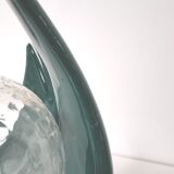 Lamp shape wave shell ceramic green glass globe