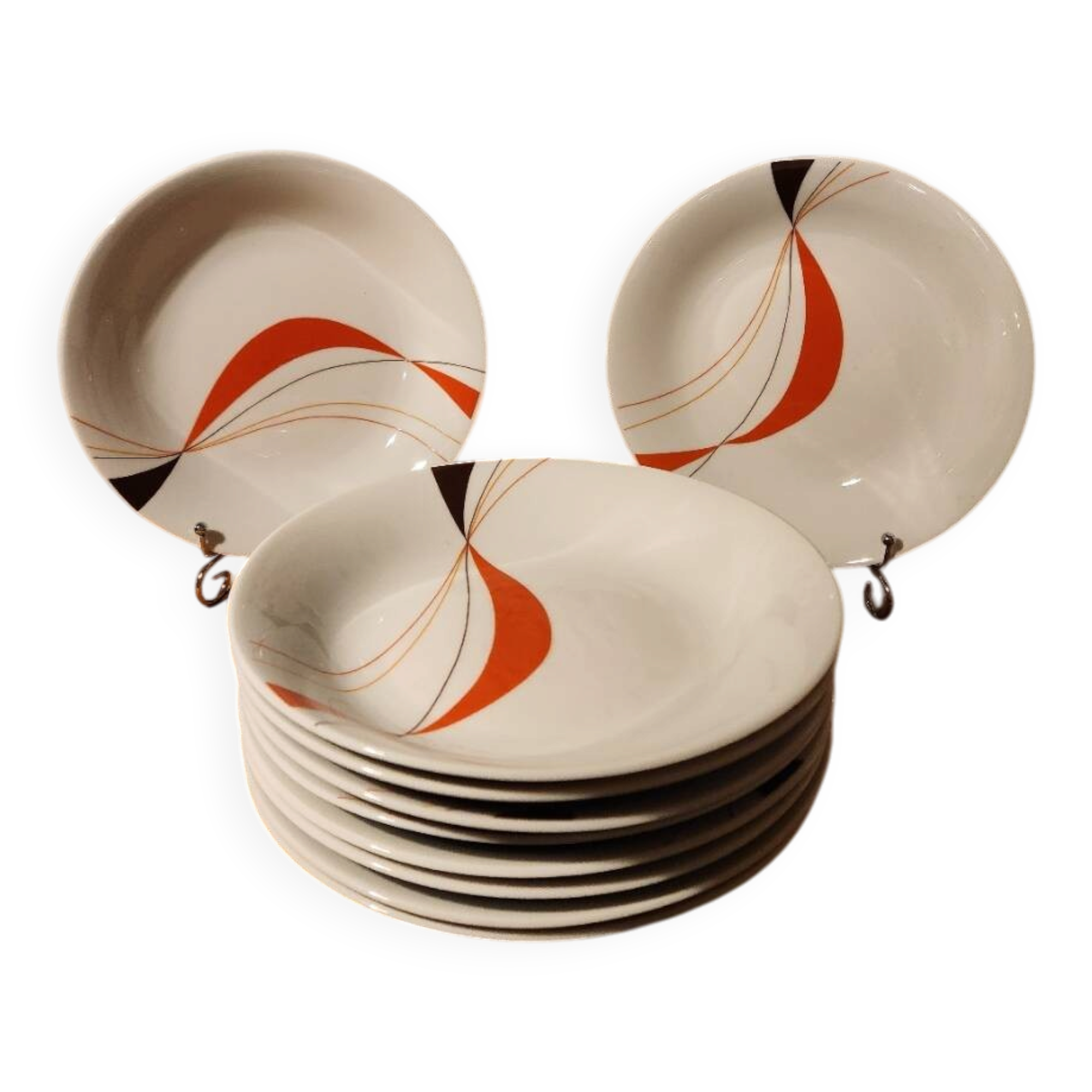 10 deep plates for velvety soups or salads, design 70 Winterling