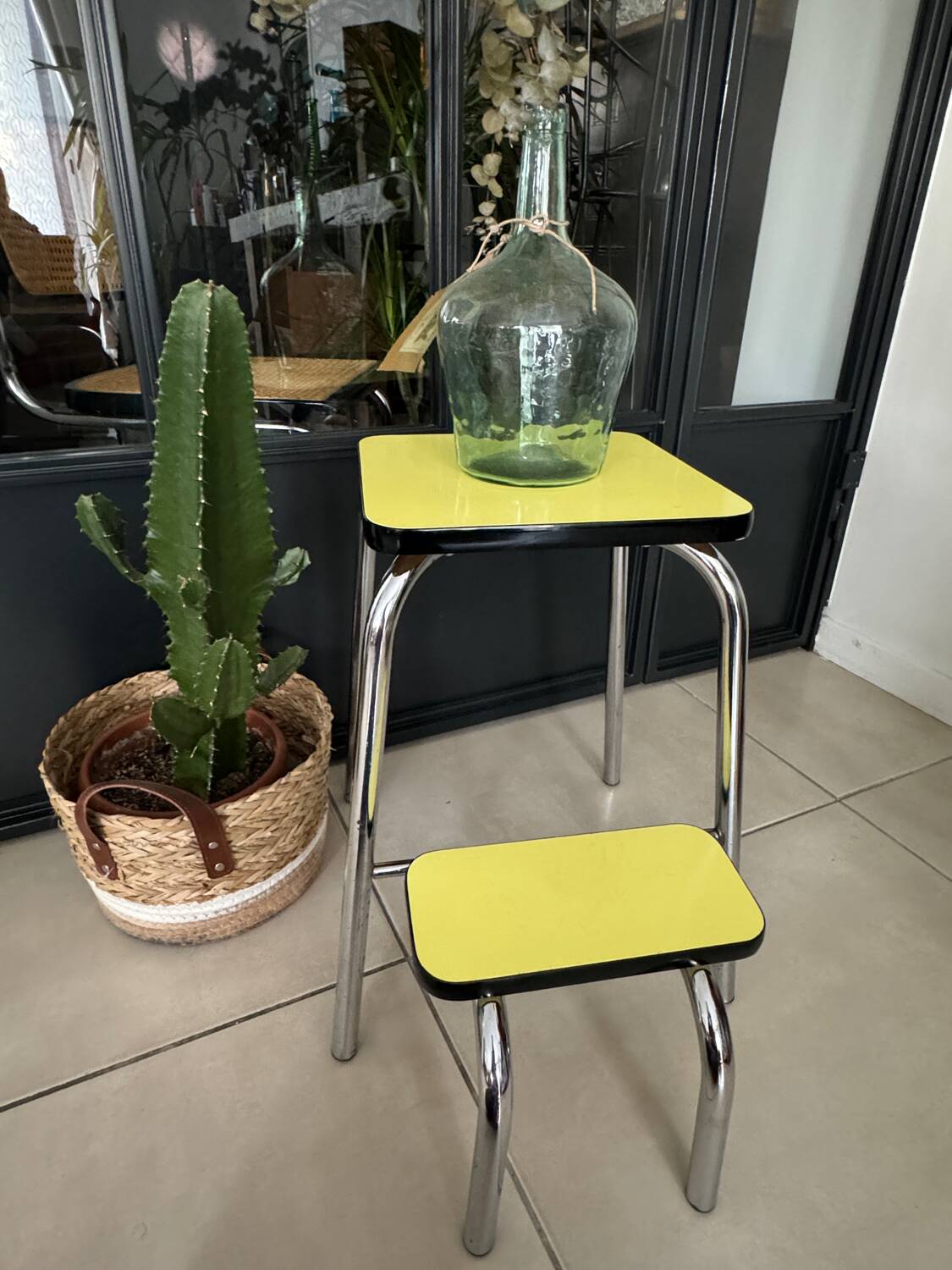 Yellow Formica step stool