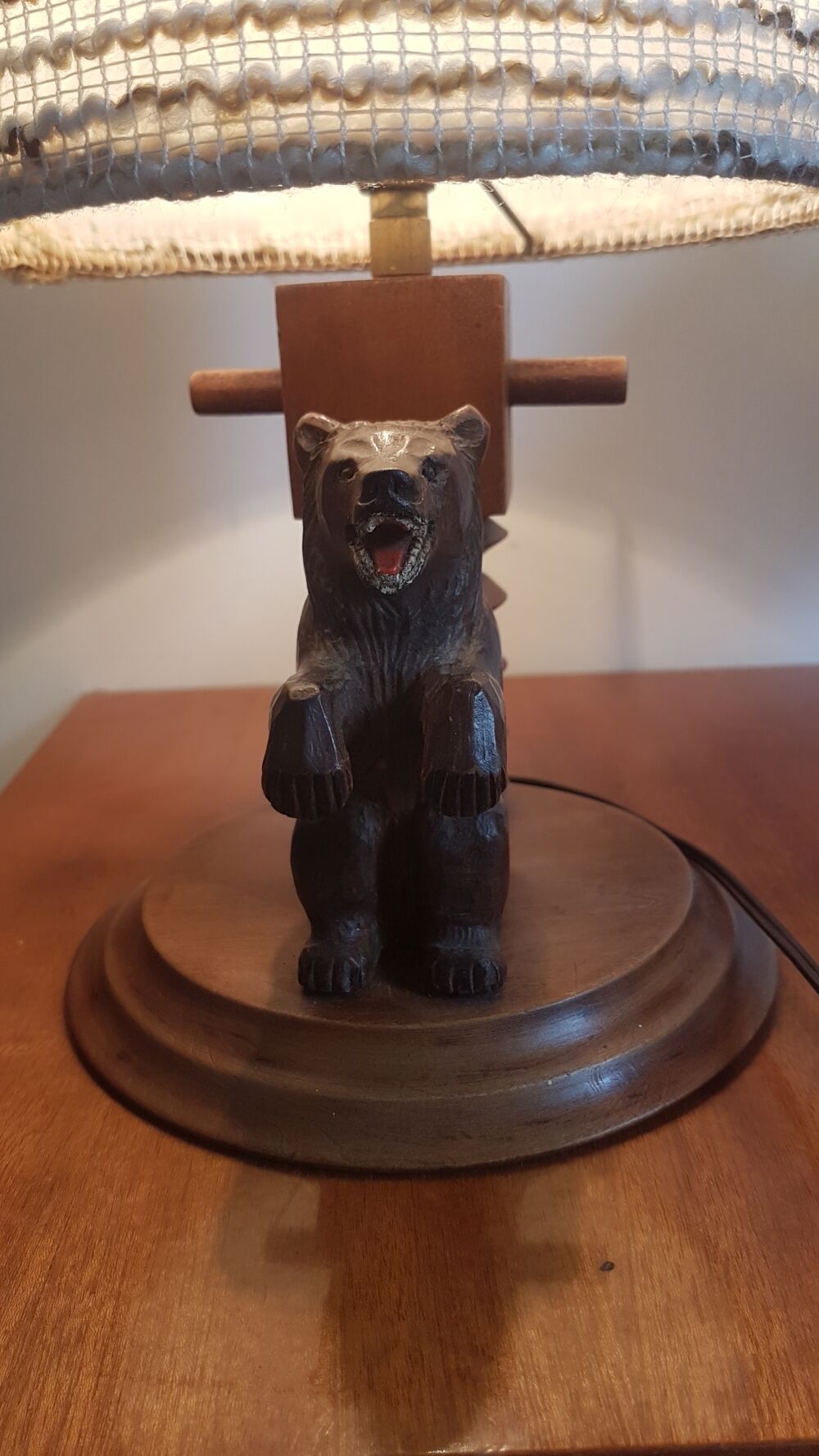 Lampe ours en bois