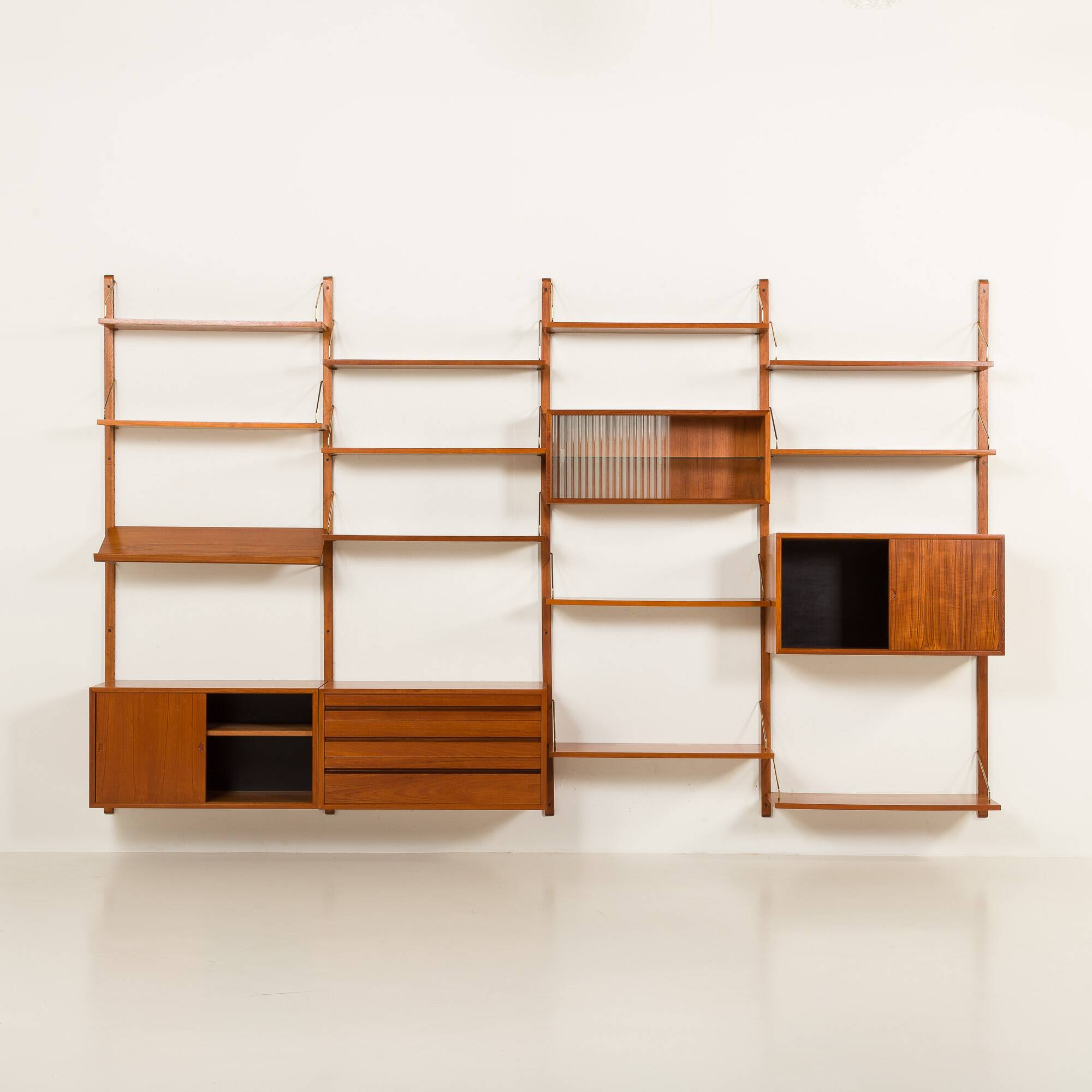 Poul Cadovius 4 bay teak Wall unit, 1960s