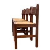 Mulched chairs in vintage solid elm 1960