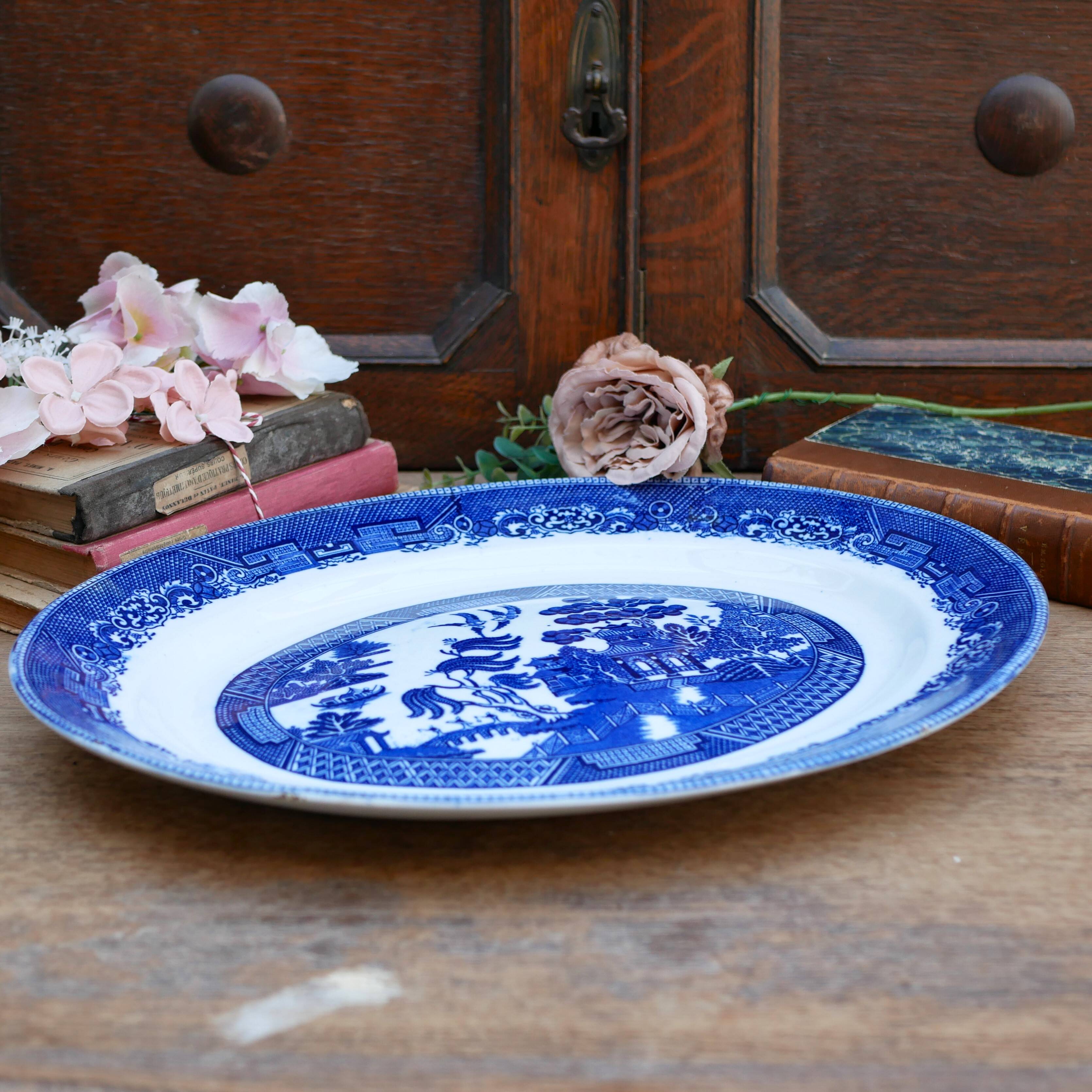 Antique Blue Willow patterned plate: Fenton James Kent, China, circa 1910