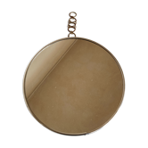 Miroir 1960 chaine brutaliste dorée 32cm