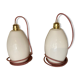 Pair of opaline lamps