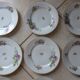 12 Plates pattern flowers in Limoges porcelain