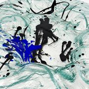 Grand centre de table en verre fusionné – pièce sculpturale abstraite