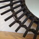 Sun mirror in vintage old rattan 56cm