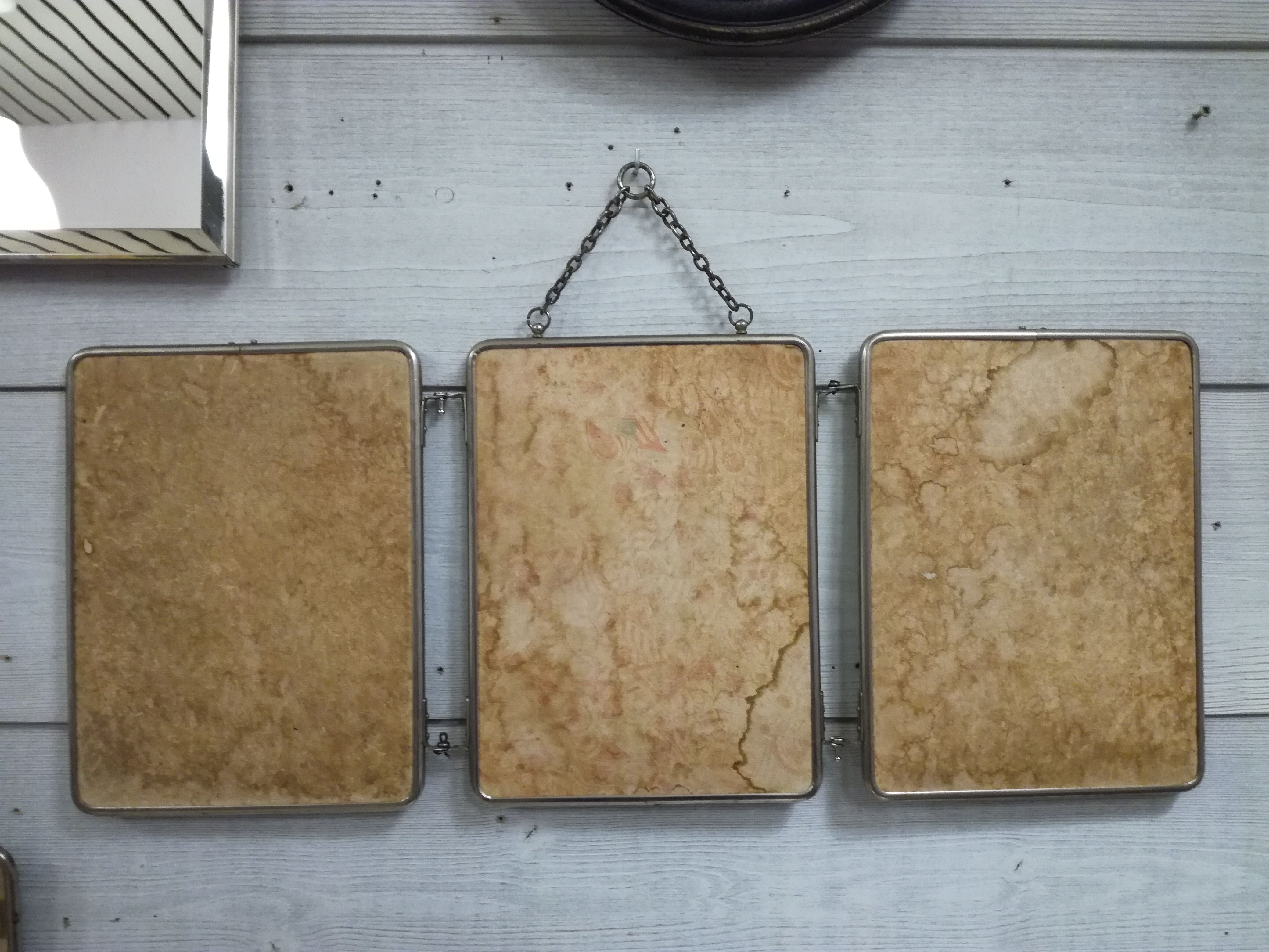 Triptych mirror from the 50's - 60x24cm