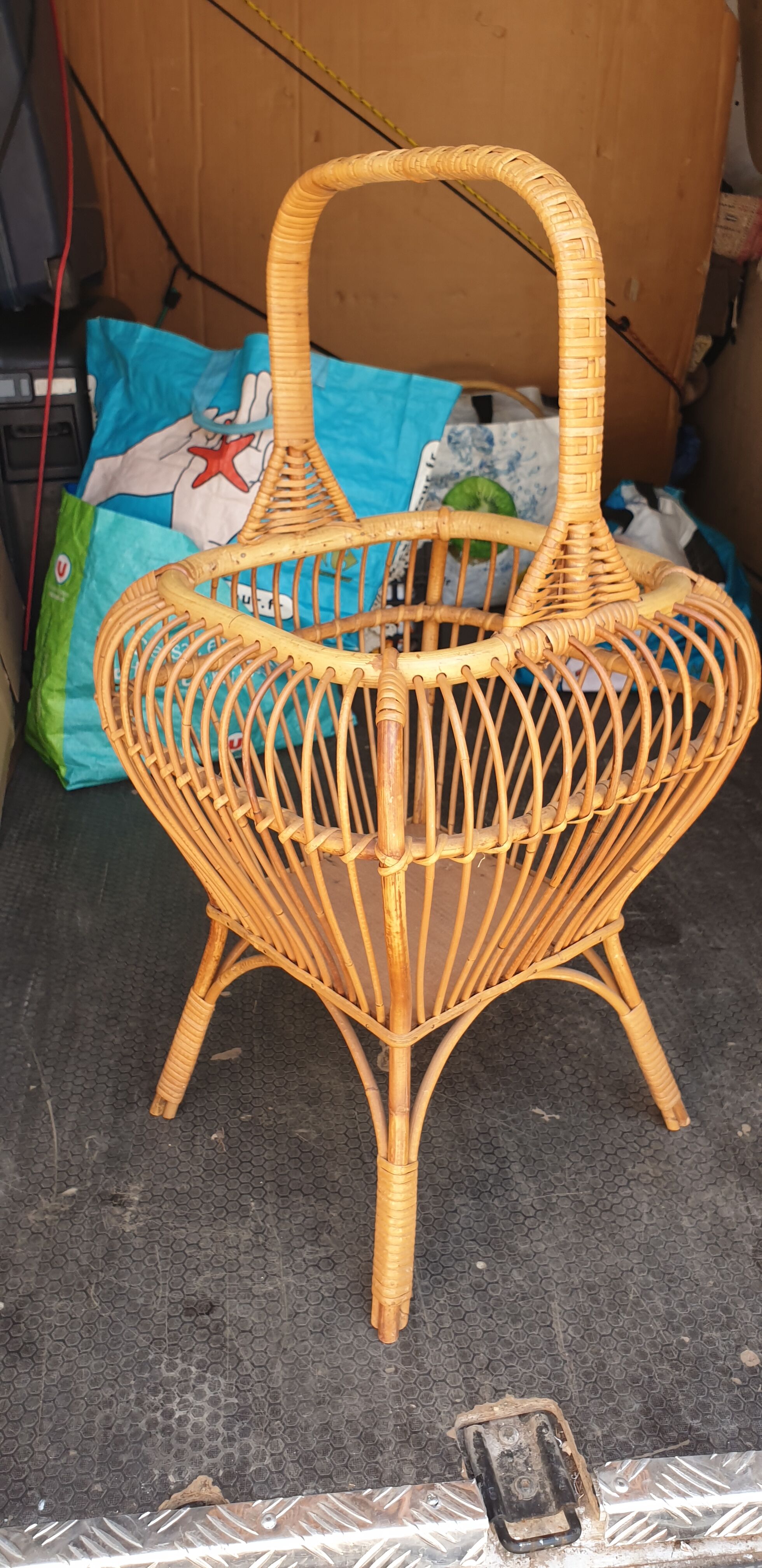 Rattan sewing basket