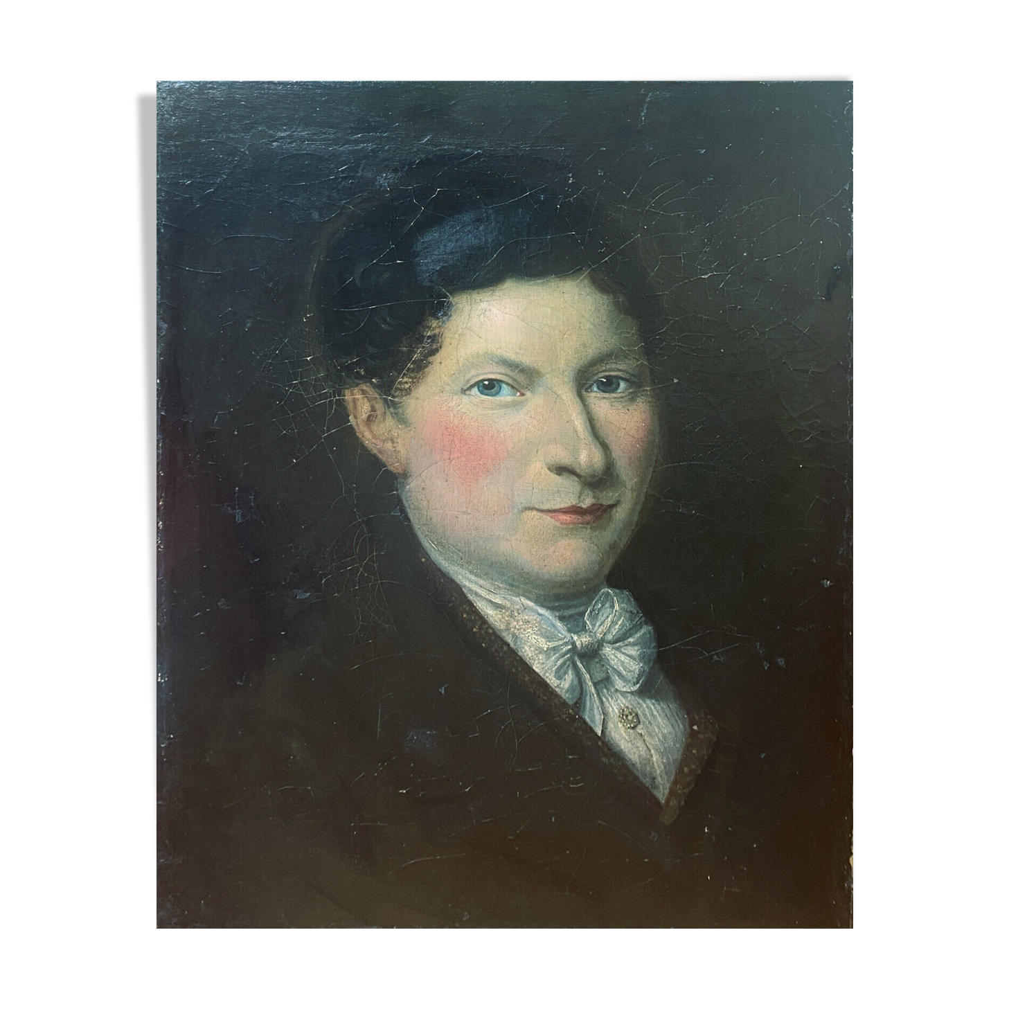Painting "Portrait of a nobleman with a bow tie" XIX° HST (for restoration)