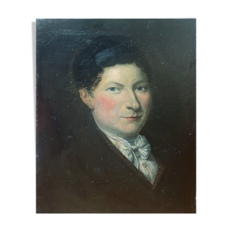 Painting "Portrait of a nobleman with a bow tie" XIX° HST (for restoration)