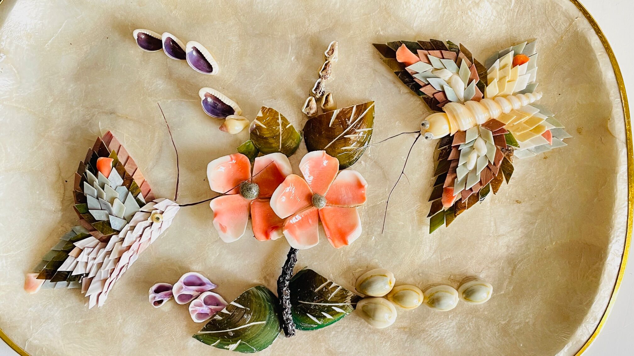 Decorative Shells Plateau Vintage