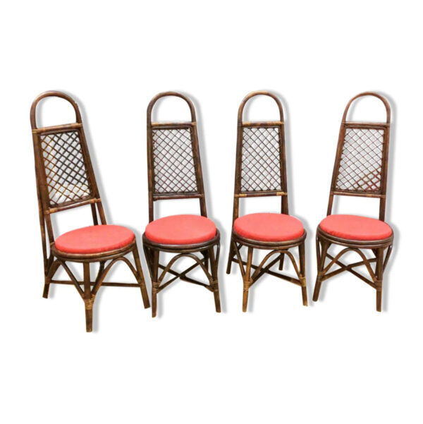 Set of 4 rattan chairs